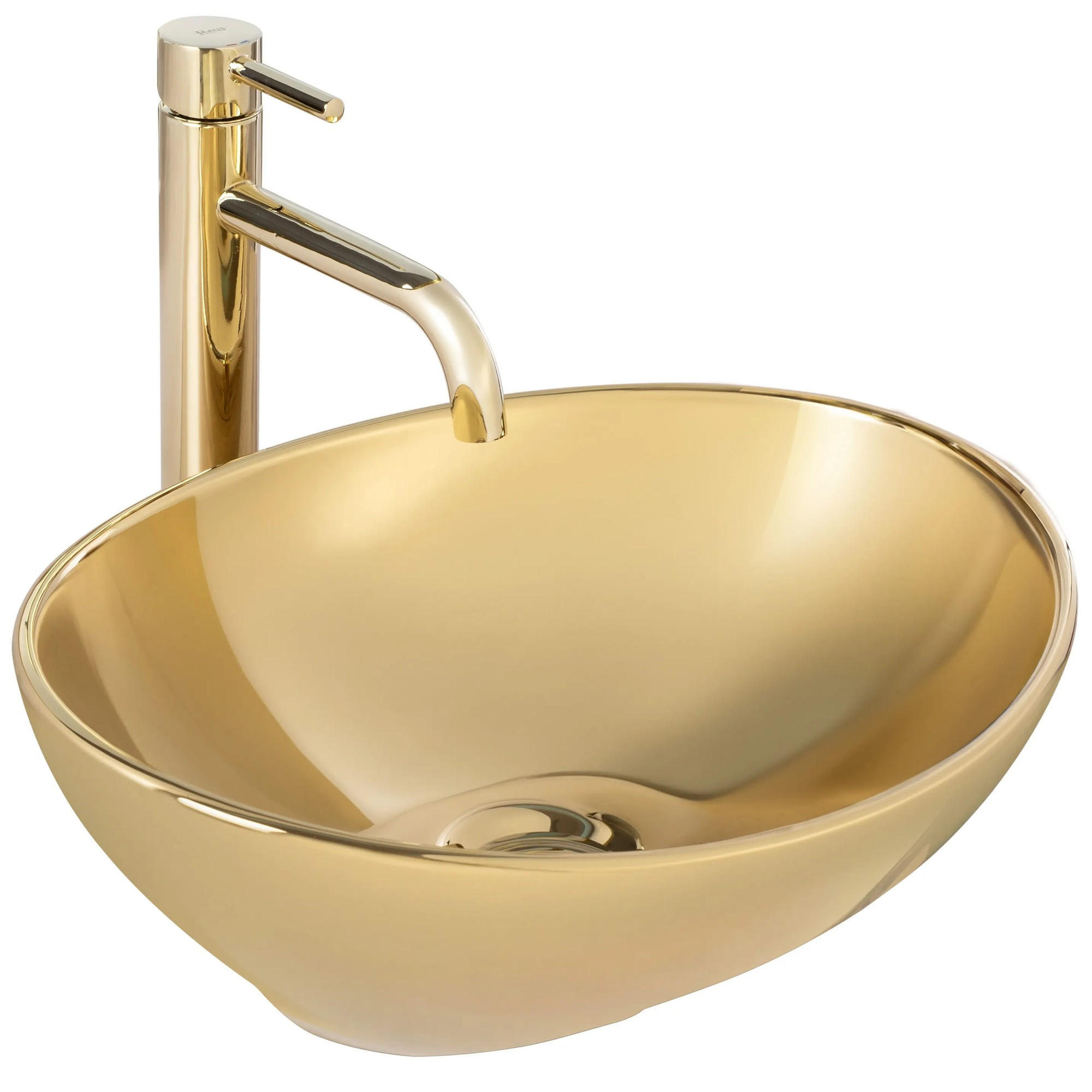 AUFSATZWASCHBECKEN Rea Sofia Gold - Goldfarben, Keramik (34.5/15/41cm) - REA