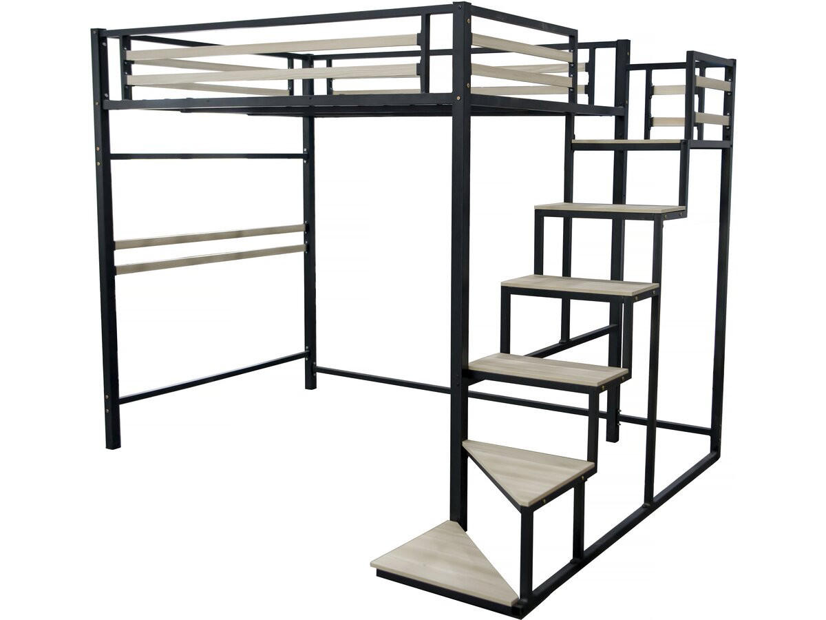 ETAGENBETT lena Schwarz - Multicolor, Metall (190/140cm) - Habitat Garten