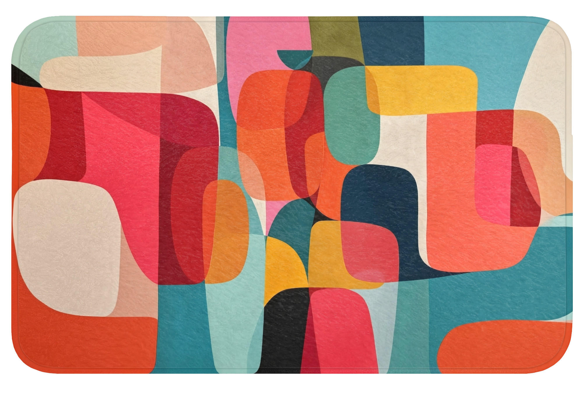 KOUPELNOVÁ PŘEDLOŽKA Tvary - barevné - abstraktní - letadla 80x50 cm - různobarevná, textil/plast (80/50cm) - OnlyWow