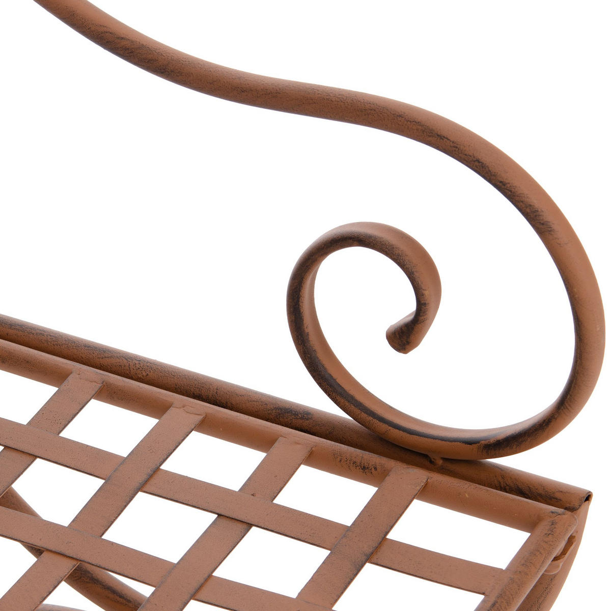 GARTENSTUHL Metall Antik Braun - Braun, Metall (56/92/53cm) - CLP