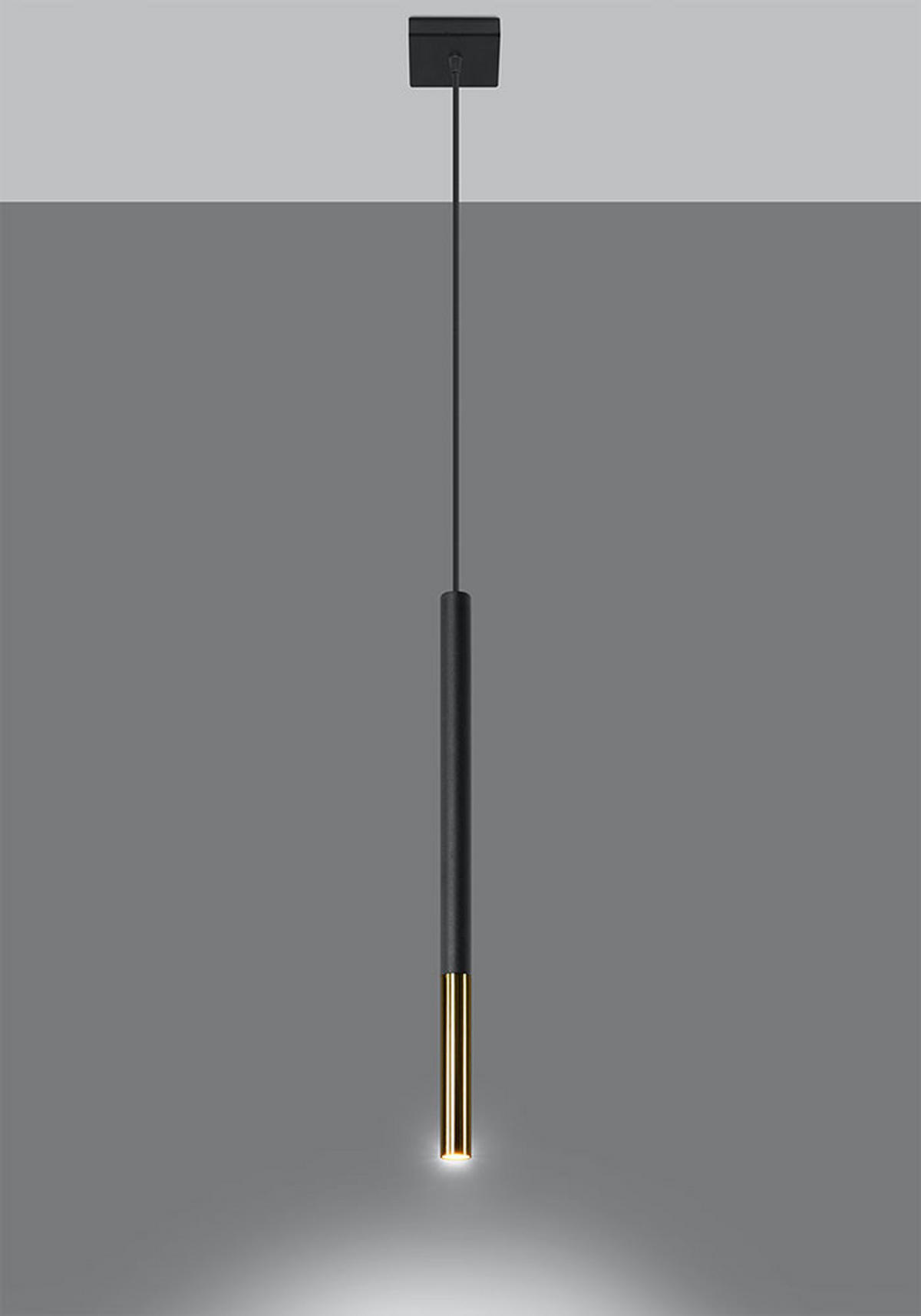 LED HÄNGELEUCHTE Stahl Schwarz-Gold - Schwarz, Metall (8/8/110cm)