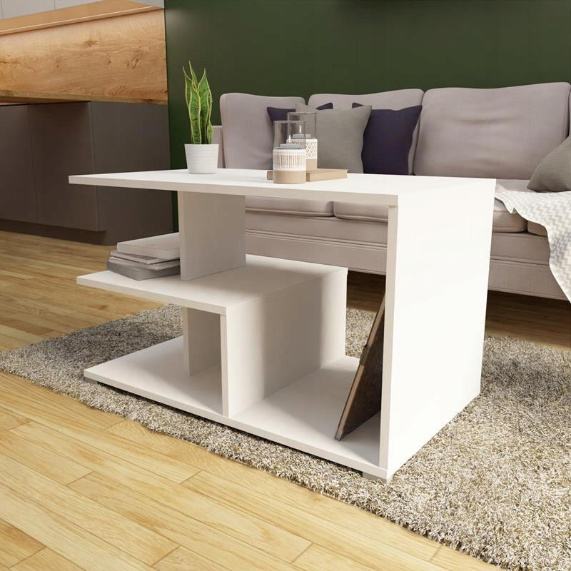 COUCHTISCH TEXAS EX3 Weiß 90/51/55 cm - Weiß, Holzwerkstoff (51/90/55cm) - Matkam Möbel