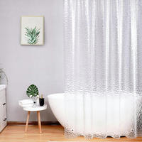 DUSCHVORHANG Transparent 150 x 200 cm mit Magneten - Transparent, Kunststoff (150/200cm)