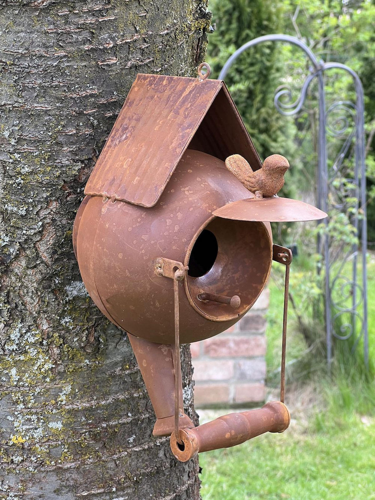 VOGELHAUS Gießkanne zum Aufhängen 96422 - Braun, Metall (15/48/21cm) - DanDiBo