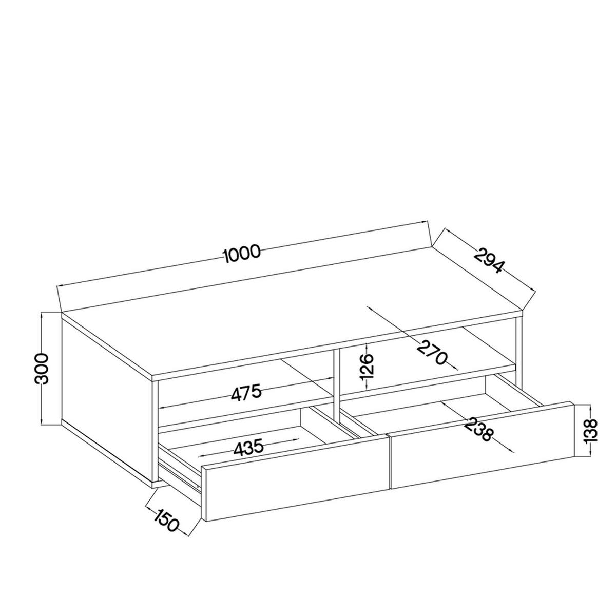TV-LOWBOARD Rednaw Eiche/Grau Hochglanz 200 cm - Eiche Wotan/Grau, Holzwerkstoff (200/30/31cm) - Selsey