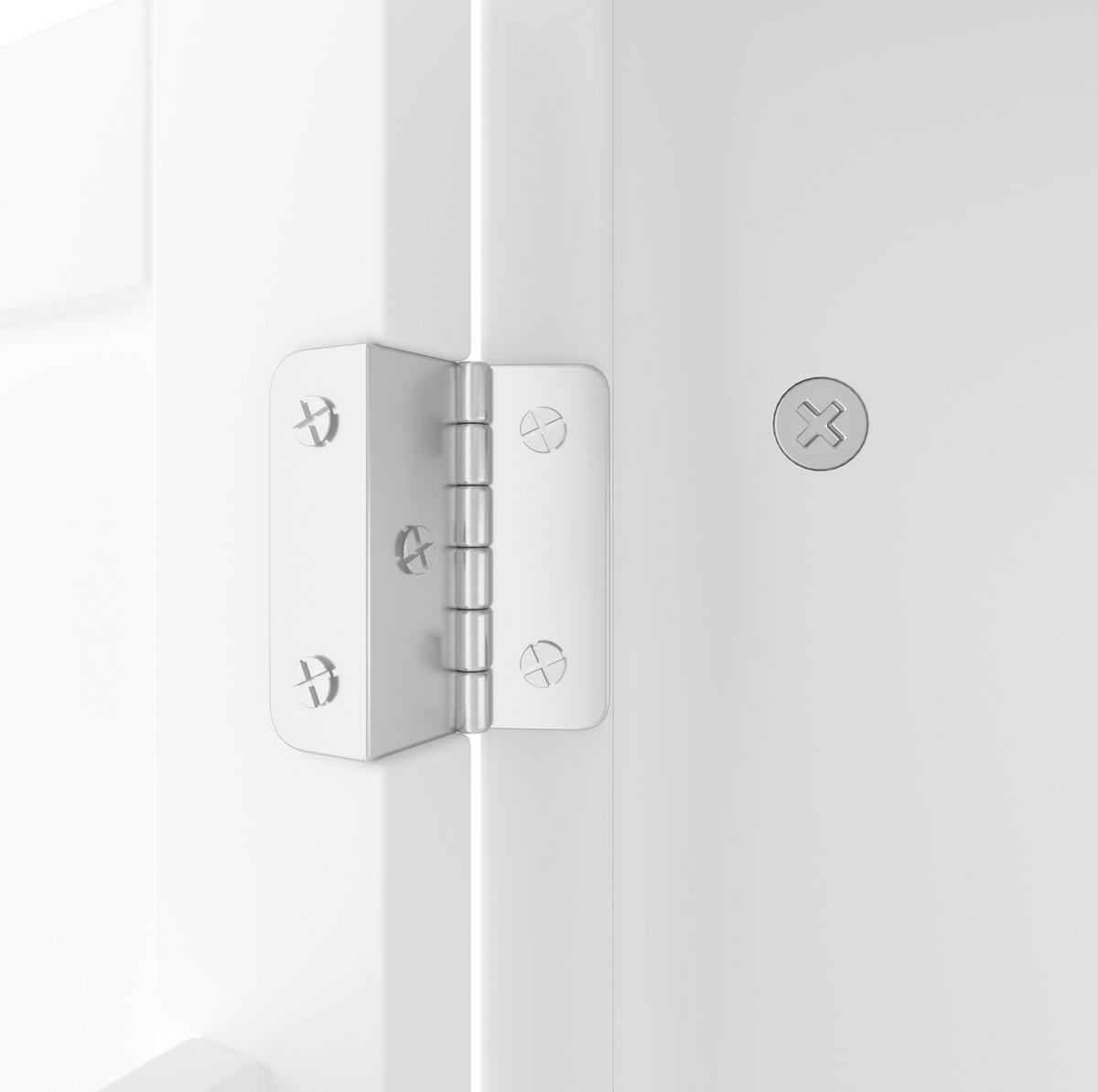 BADSCHRANK mit Keramikwaschbecken 51 x 46 x 85 cm Weiß - Weiß, Holzwerkstoff (46/85/51cm) - Beauniv