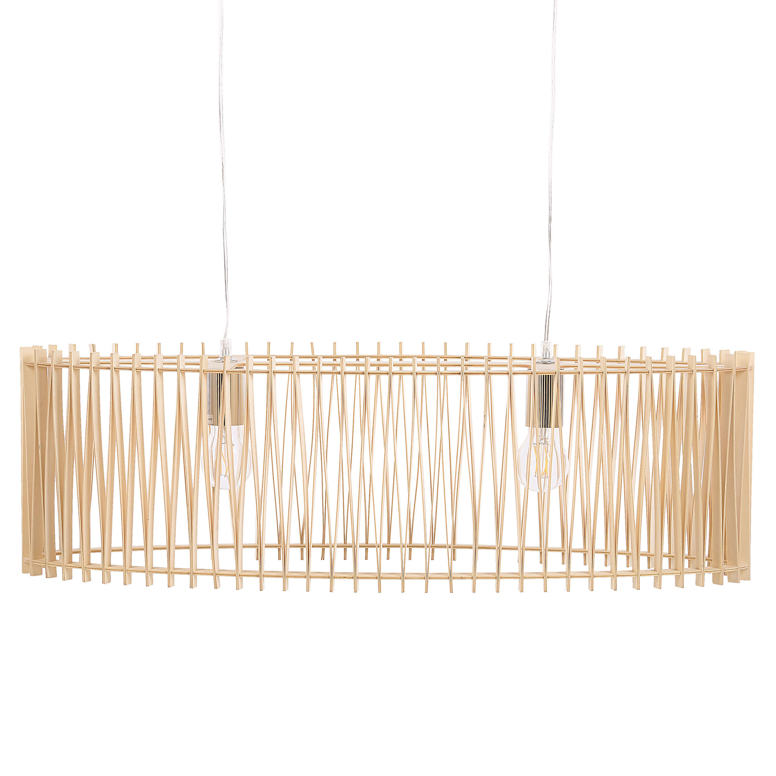 HÄNGELEUCHTE Chari 25/80/124 cm - Hellbraun, Holzwerkstoff (25/80/124cm) - Beliani