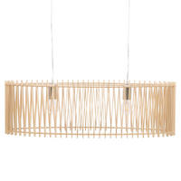 HÄNGELEUCHTE Chari 25/80/124 cm - Hellbraun, Holzwerkstoff (25/80/124cm) - Beliani