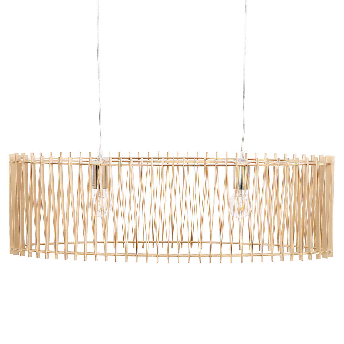 HÄNGELEUCHTE Chari 25/80/124 cm - Hellbraun, Holzwerkstoff (25/80/124cm) - Beliani