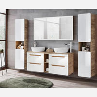 BADMÖBEL-SET 4-TLG. Luton-56 - Weiß, Holzwerkstoff (241/200/46cm) - Lomado