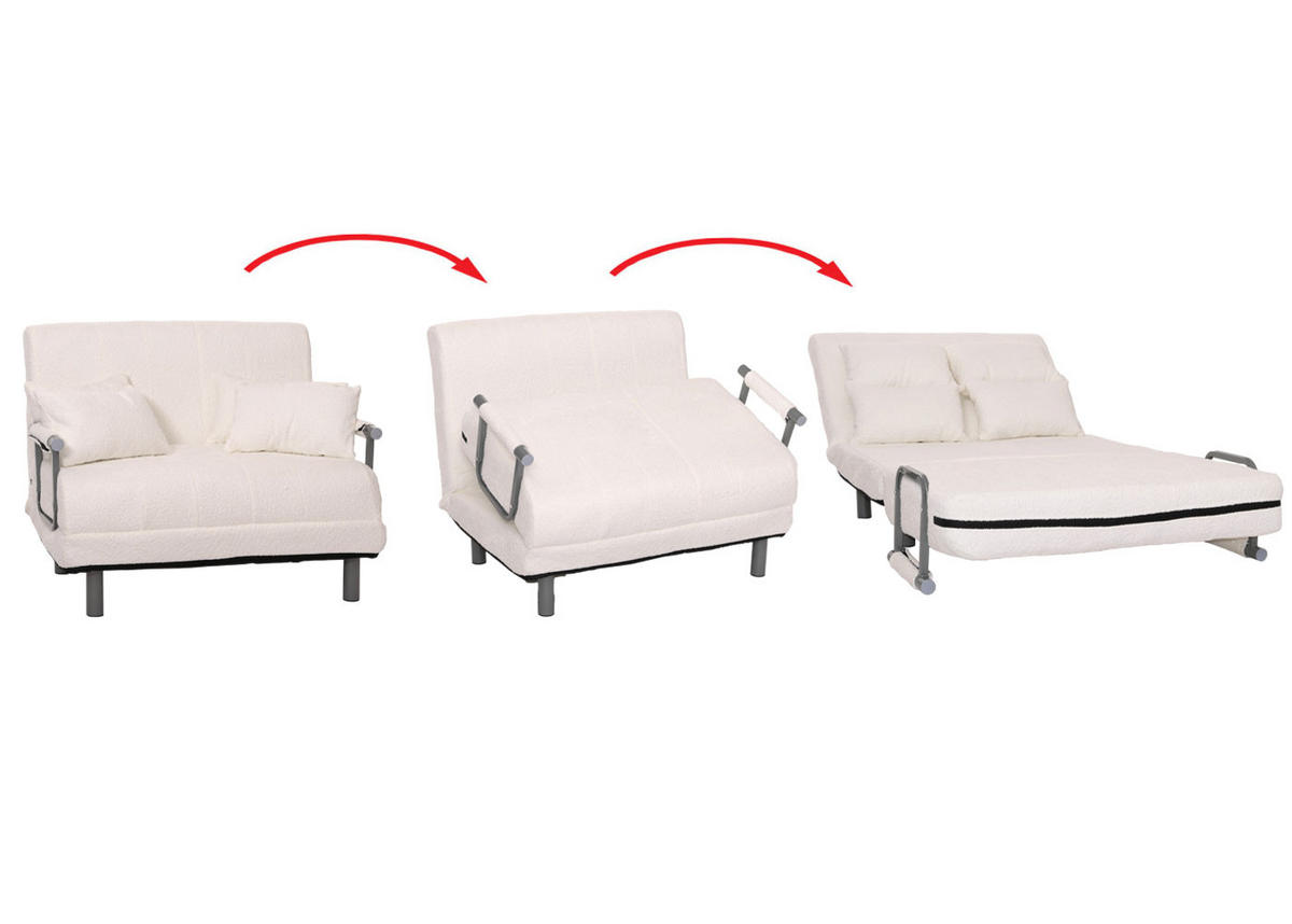 SCHLAFSESSEL Cremeweiß - Weiß, Textil (105/80/190cm) - MCW