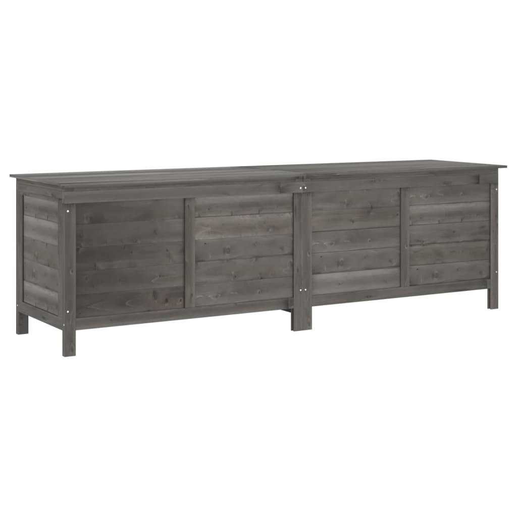 GARTENTRUHE Anthrazit 198,5x50x56,5 cm Massivholz Tanne - Anthrazit, Holzwerkstoff (198.5/56.5/50cm) - furnicato