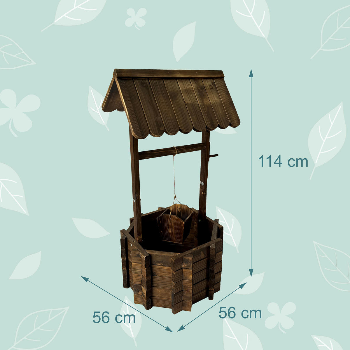 OZDOBNÝ prameň - tmavohnedá, drevo/textil (56/56/114cm) - Relaxdays