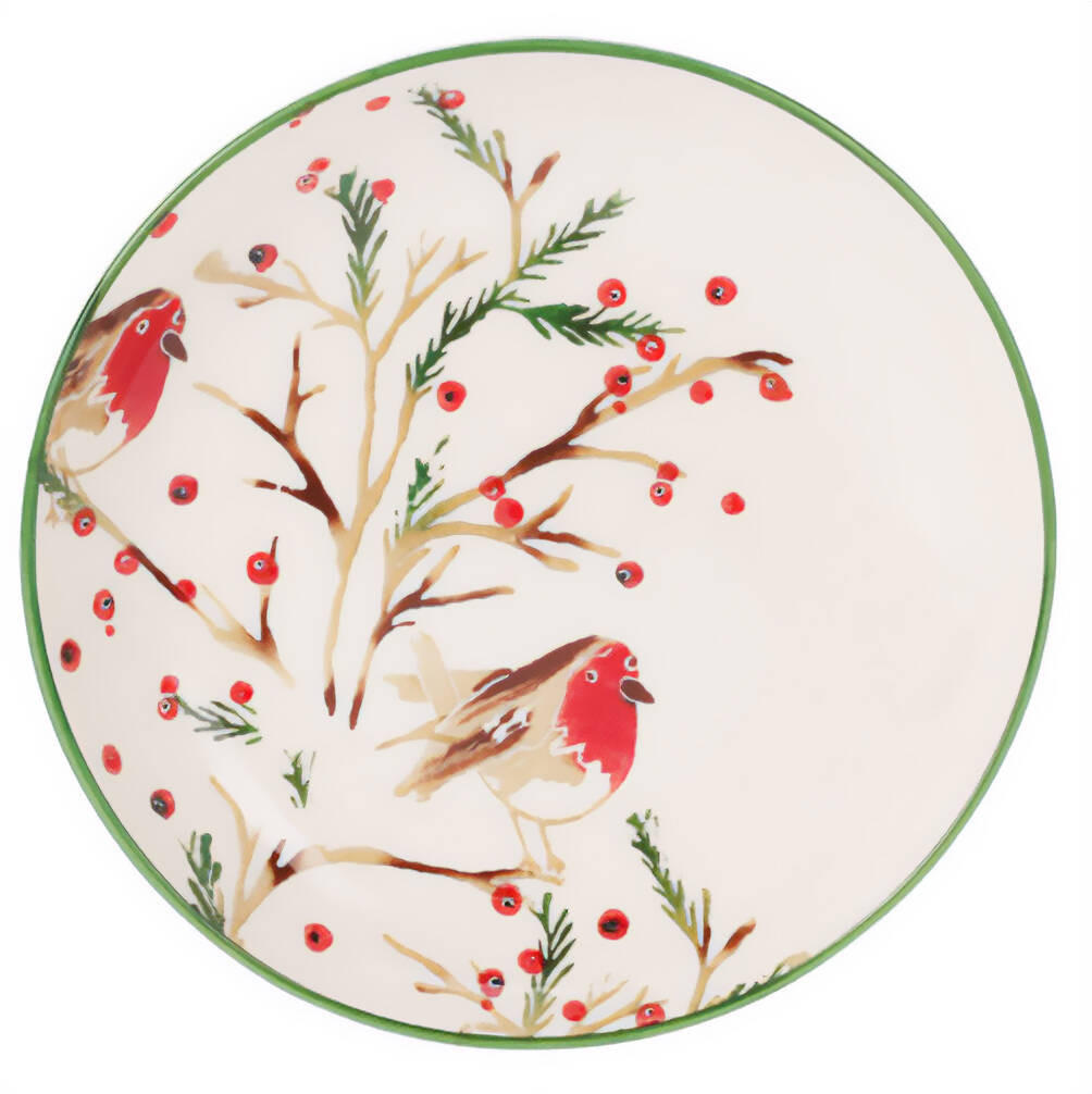 WEIHNACHTSTELLER Steingut Ø 21 cm - Weiß, Keramik (21/4/21cm) - Home Styling Collection