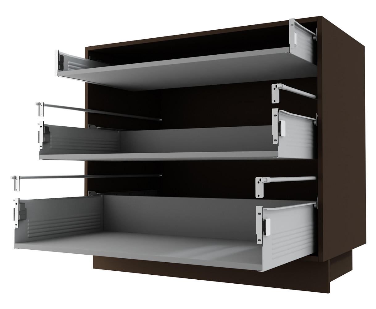 SCHUBLADENUNTERSCHRANK Kvantum D3M/80 80 / 50 / 82cm - Dunkelgrau/Beige, Holz/Holzwerkstoff (80/82/50cm) - Feldmann-Wohnen