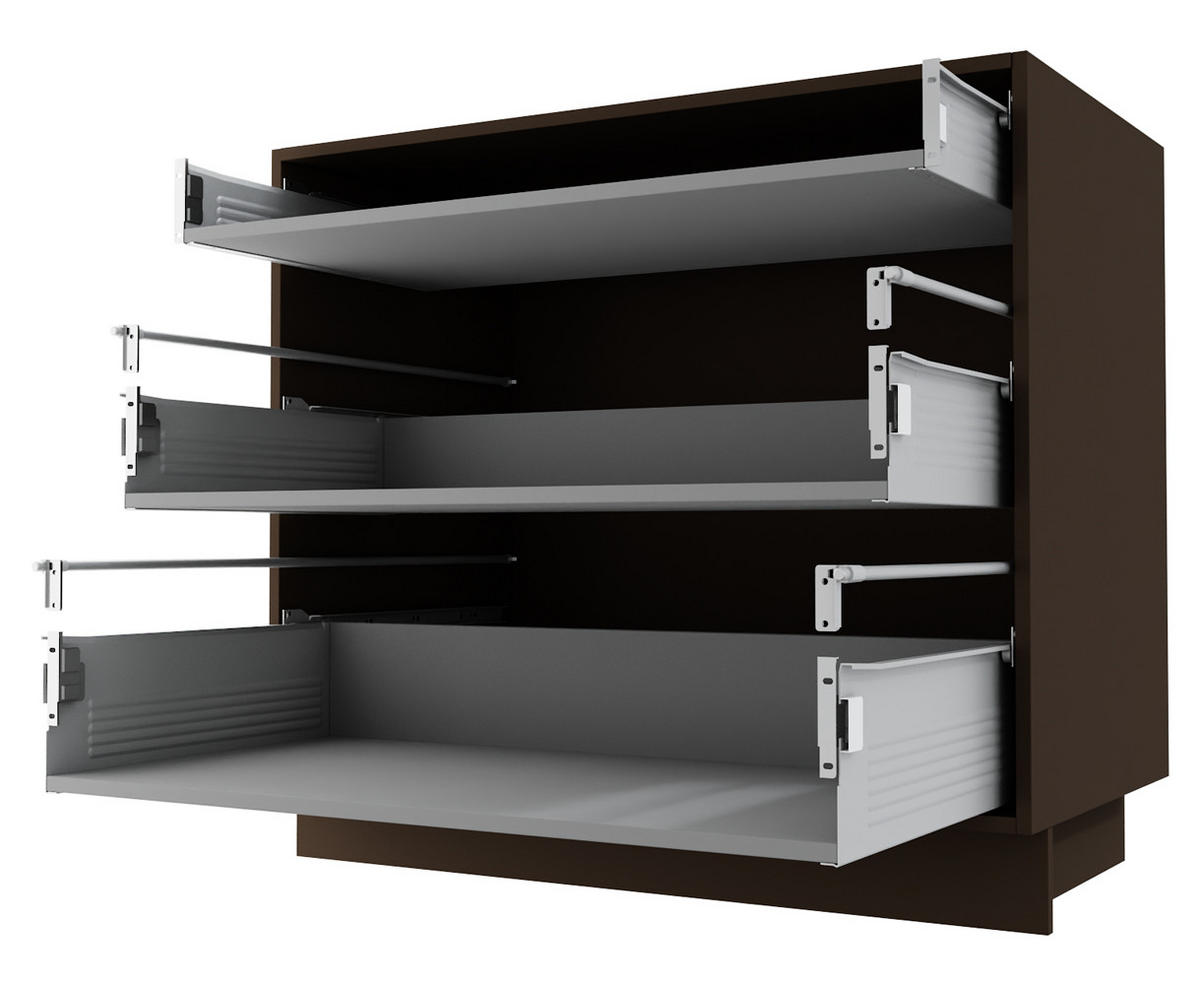 SCHUBLADENUNTERSCHRANK Kvantum D3M/80 80 / 50 / 82cm - Dunkelgrau/Beige, Holz/Holzwerkstoff (80/82/50cm) - Feldmann-Wohnen