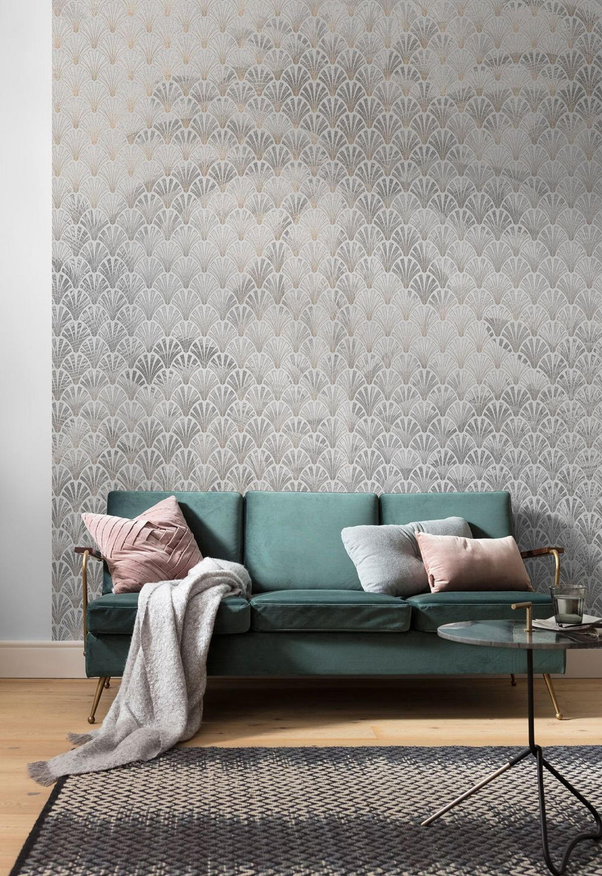 FOTOTAPETE Art Deco 200 x 280 cm - Grau, Papier (200/280cm) - Sanders & Sanders