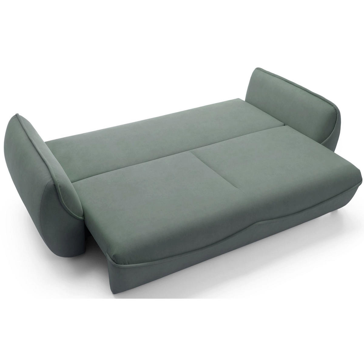 3-SITZER SOFA Cutie Salbei Easy-Clean-Velours - Schwarz/Hellgrün, Textil (257/90/114cm) - Selsey