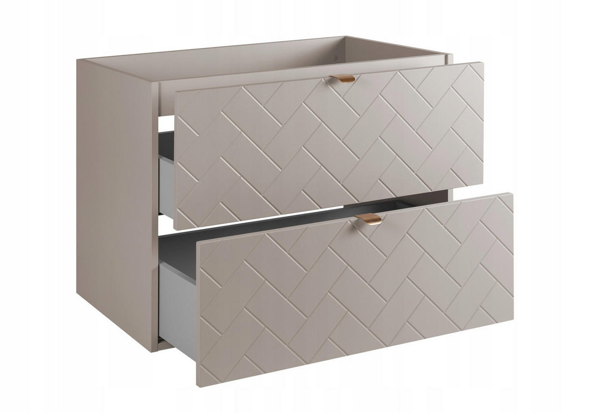 WASCHBECKUNTERSCHRANK TREND Kaschmir matt 80/46/60 cm - Schwarz, Holzwerkstoff (80/60/46cm) - Rodan