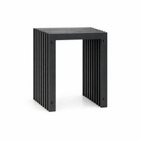 HOCKER Lamellen eckig Metall Schwarz 32/32/45 cm - Schwarz, Metall (32/45/32cm) - DanDiBo