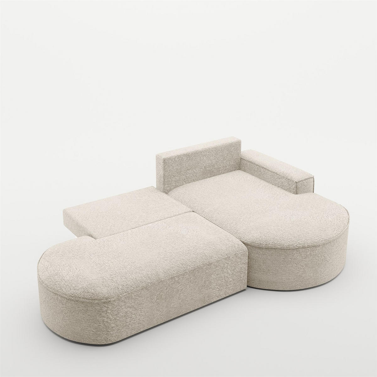 ECKSOFA Venedig Mit Schlaffunktion - Creme, Holzwerkstoff/Textil (278/179cm) - Fun Möbel