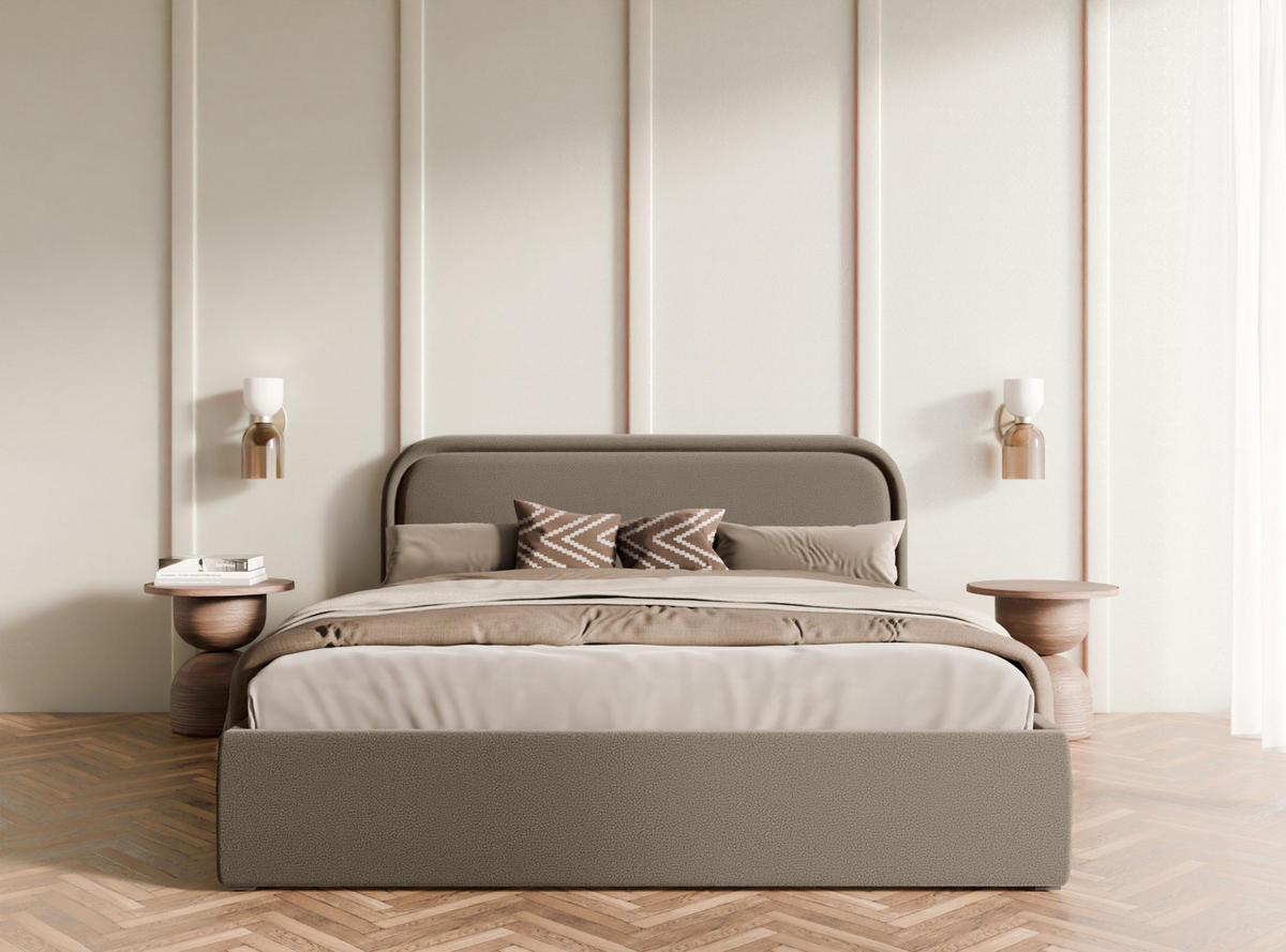 POLSTERBETT Juko 180x200 cm, Braun - Braun, Textil (180/200cm) - Fedve