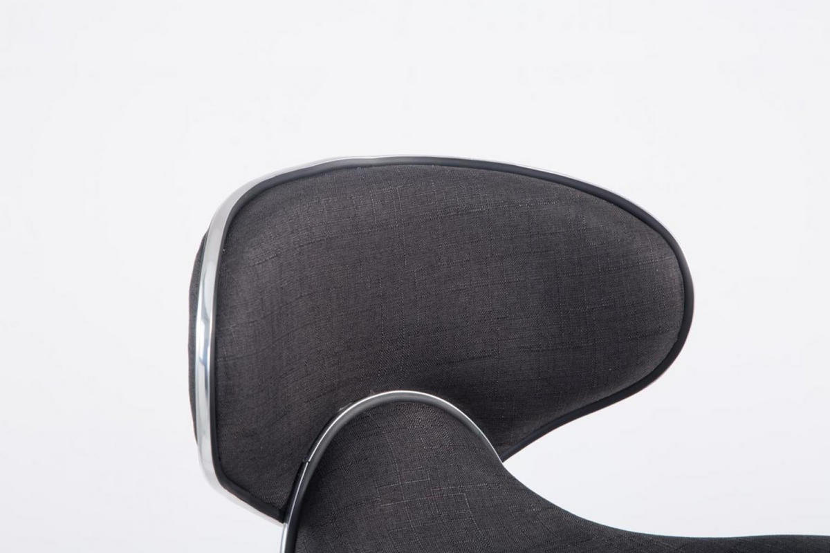 BARHOCKER Stoff dunkelgrau - Chromfarben/Dunkelgrau, Textil/Metall (46/88/49cm) - CLP