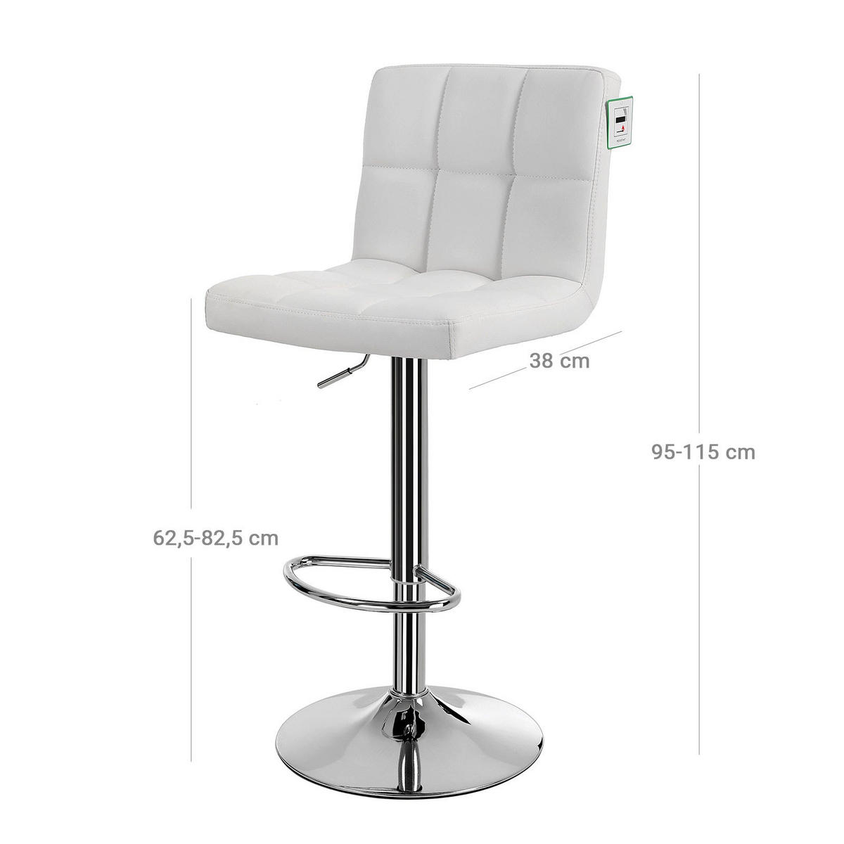 BARSTUHL 2ER-SET - Weiß, Textil (38/38/44.5cm) - Hansiro