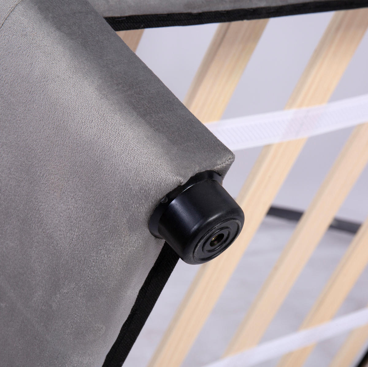 POLSTERBETT 90/200 cm Grau aus Samt mit Schublade und Lattenrost - Grau, Textil (90/200cm) - OKMYHOME