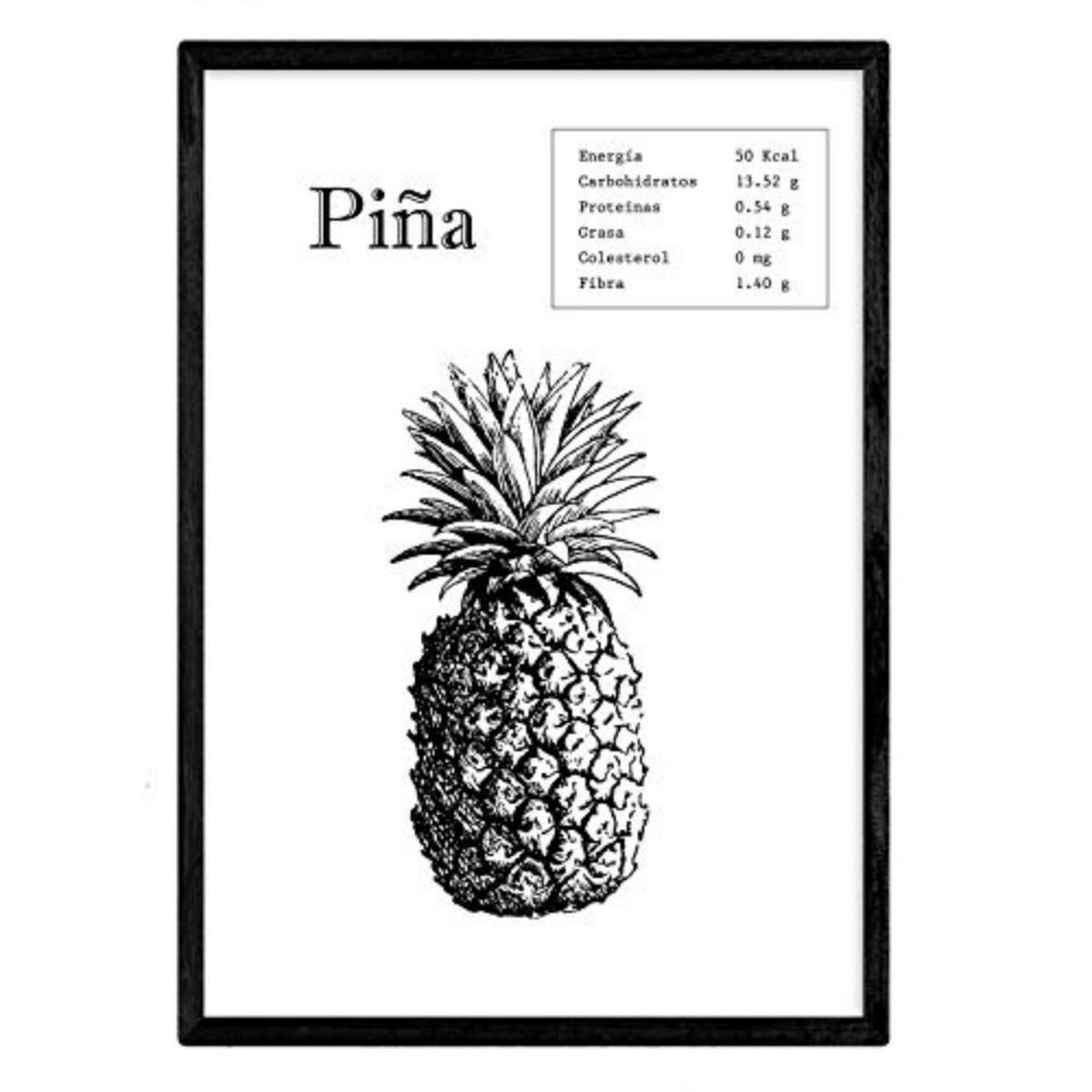 POSTER Piña A4 Rahmenlos - Klar, Papier (29.7/5/21cm) - Nacnic