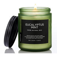 DUFTKERZE im Glas Minze Eukalyptus 200g - Grün, Paraffin (6.5cm)