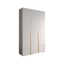 DREHTÜRENSCHRANK 236.7/150/47 3-türig - Goldfarben/Weiß, Holz/Metall (150/236.7/47cm) - MÖBEL KRYSPOL