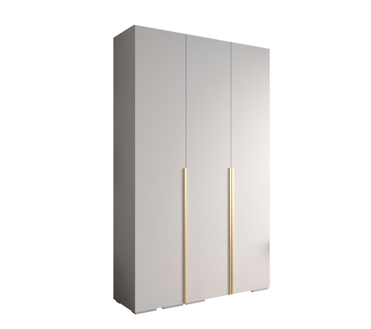 DREHTÜRENSCHRANK 236.7/150/47 3-türig - Goldfarben/Weiß, Holz/Metall (150/236.7/47cm) - MÖBEL KRYSPOL