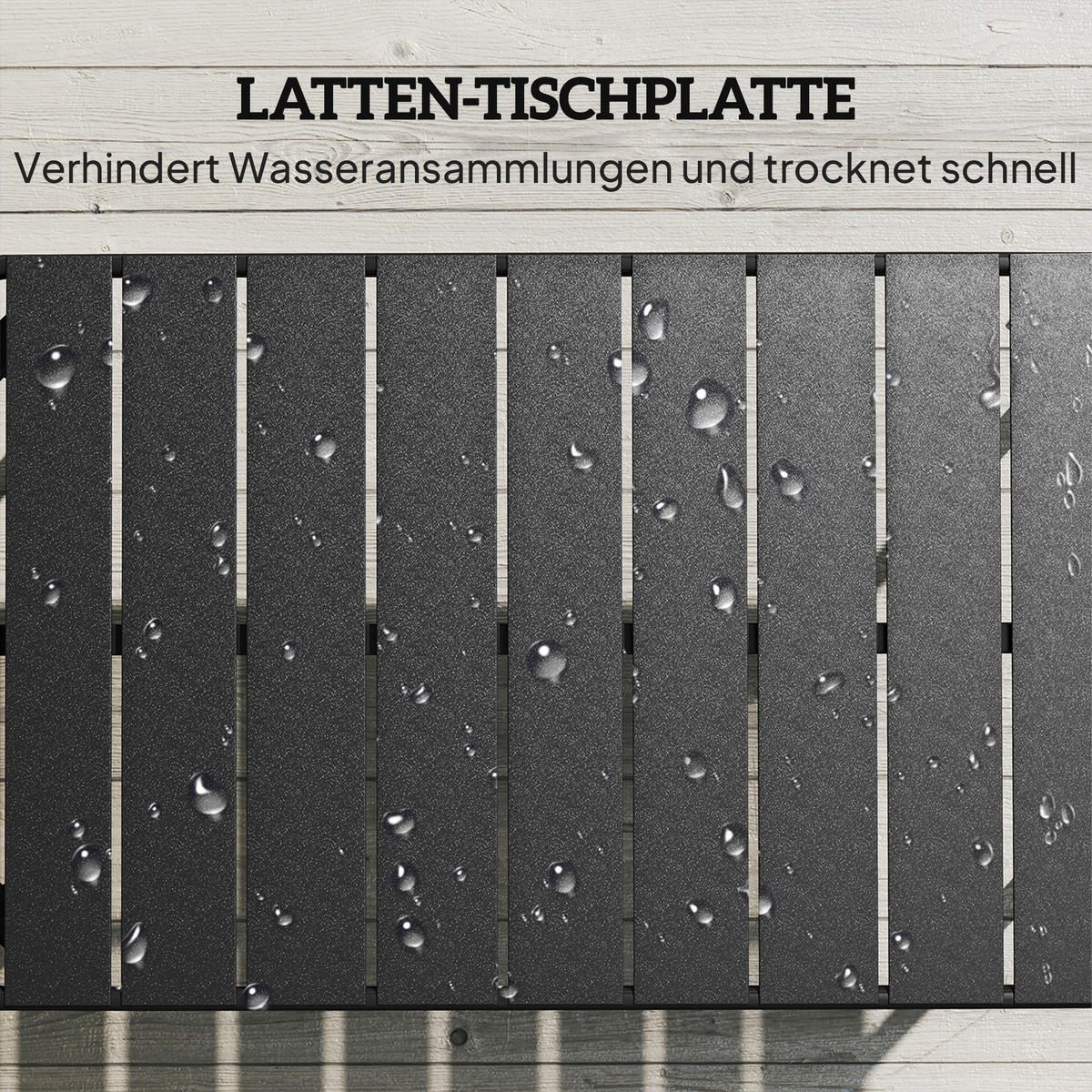 BEISTELLTISCH DE-07345 mit Lamellentischplatte und Metallgestell Schwarz - Schwarz, Metall (90/50/43cm) - ComfortXL