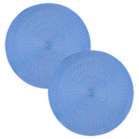 PLATZSET 2er Set Polypro Bleu 35 cm rund - Blau, Kunststoff (35cm) - TiborTex