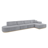 ECKSOFA Ottomane Rechts IREA-L3 - 412x165x80 cm Grau - Titanfarben, Holzwerkstoff/Textil (412/165cm) - ALTDECOR