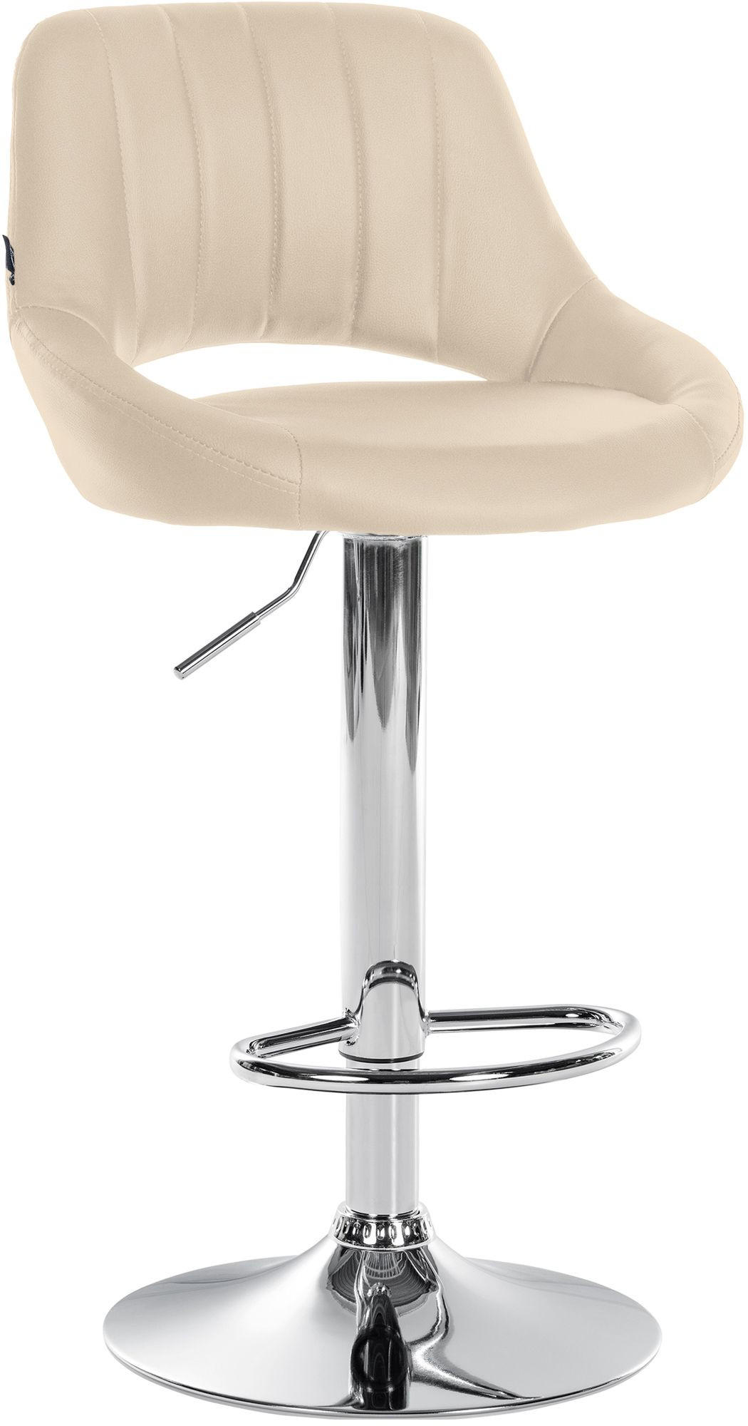 BARHOCKER Lederlook Creme - Chromfarben/Creme, Textil/Metall (47/85/48cm) - CLP