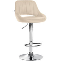 BARHOCKER Lederlook Creme - Chromfarben/Creme, Textil/Metall (47/85/48cm) - CLP