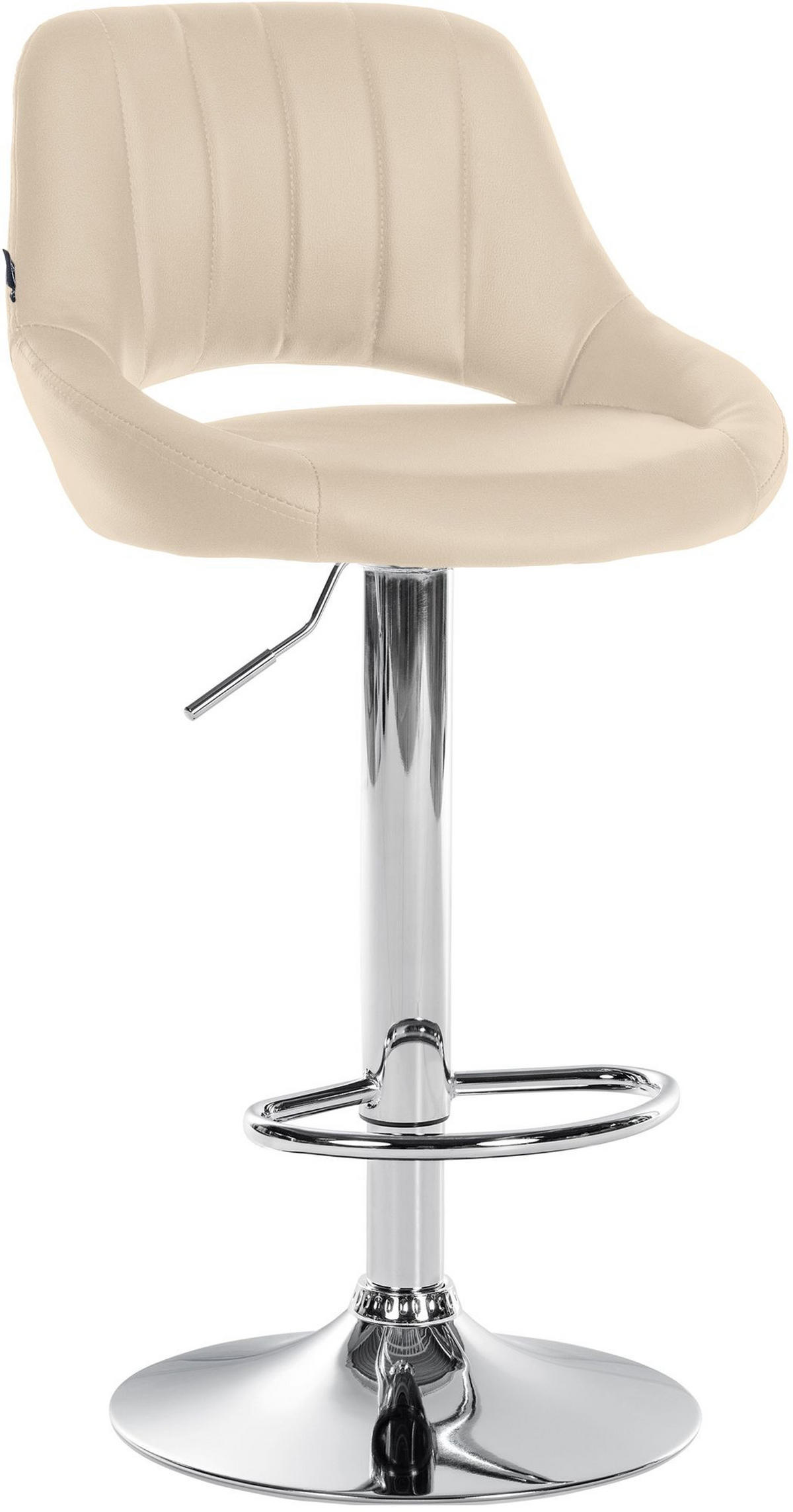 BARHOCKER Lederlook Creme - Chromfarben/Creme, Textil/Metall (47/85/48cm) - CLP