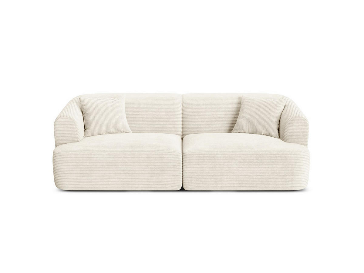 MODULARES-SOFA Campi aus Cord elfenbein 3 Sitzplätze - Ecru, Textil (90/70/220cm) - Cosmopolitan Design