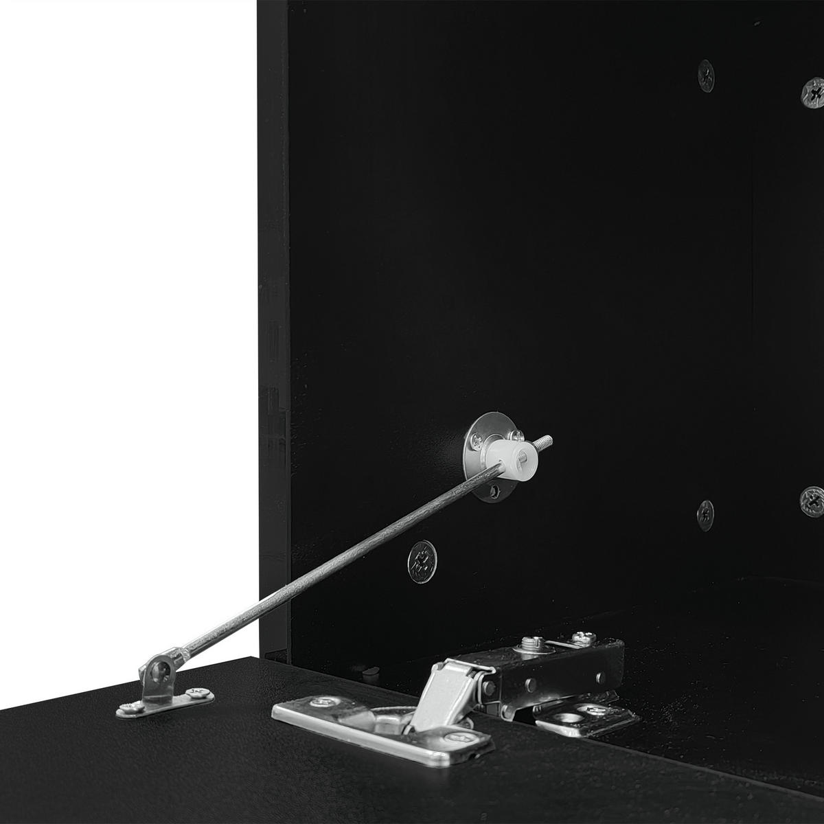 COUCHTISCH 120/50/38,5 cm schwarz mit LED-Beleuchtung und Glasplatte - Schwarz, Holzwerkstoff (120/50/38.5cm) - OKWISH