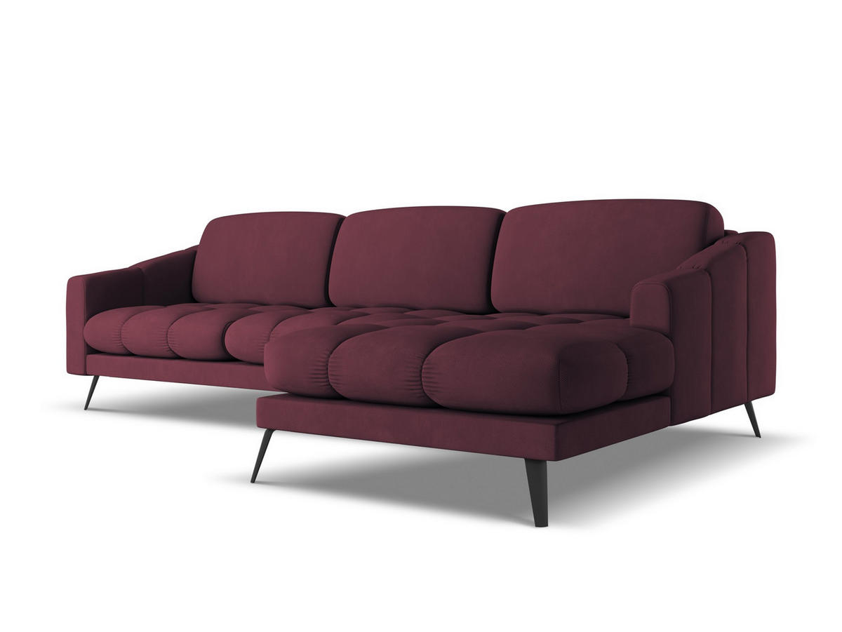 WOHNLANDSCHAFT Samt Stoff Grün - Dunkelgrün/Schwarz, Kunststoff/Textil (340/82/149cm) - Makamii