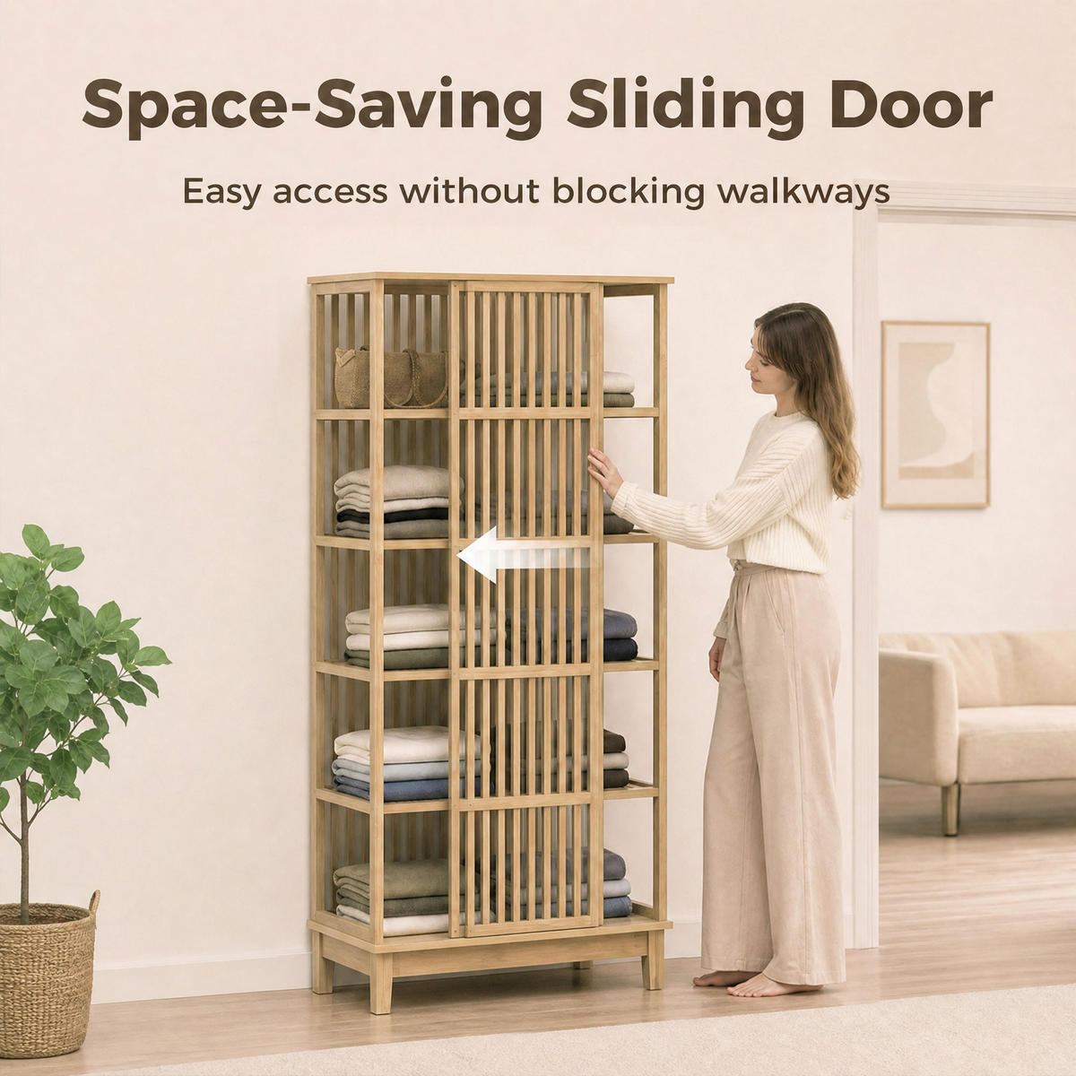 KLEIDERSCHRANK PANG-8N2T5K Naturfarben - Naturfarben, Holz (47.3/175/80cm) - PANGIVO