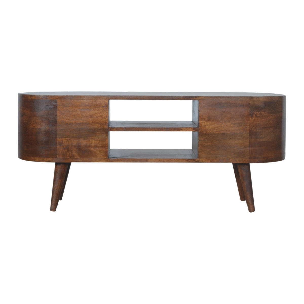 TV-ELEMENT in Kastanien-Finish - Messingfarben/Braun, Holz/Metall (110/47/35cm) - Artisan Furniture