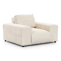 SESSEL Mollis Hellbeige Plüschcord - Beige/Schwarz, Holz/Kunststoff (119/79/108cm) - S-Style Möbel