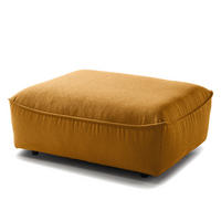 POLSTERHOCKER - Schwarz/Orange, Holz/Kunststoff (103/42/90cm) - home24