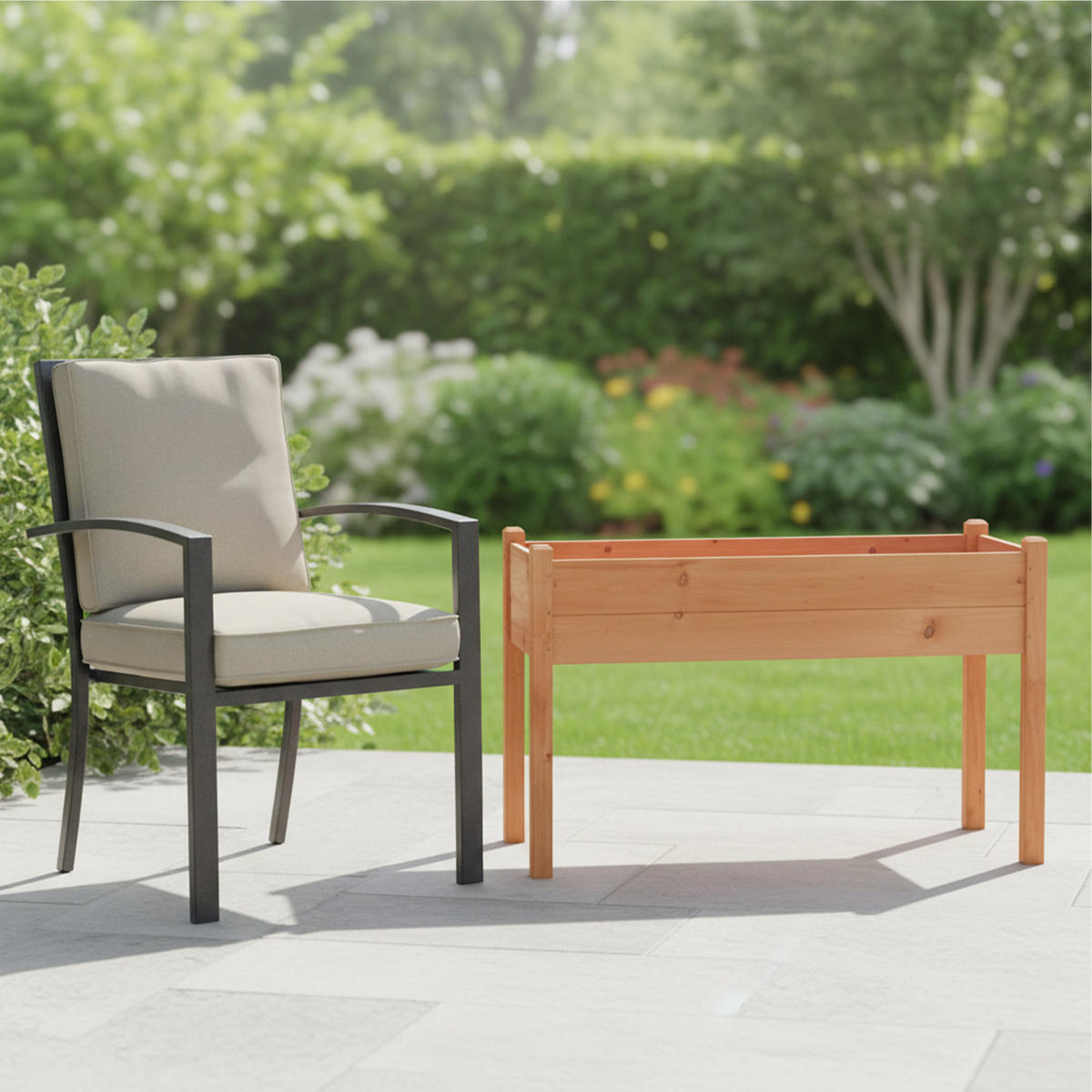 HOCHBEET - Orange, Holz (127/76/46cm) - Relaxdays