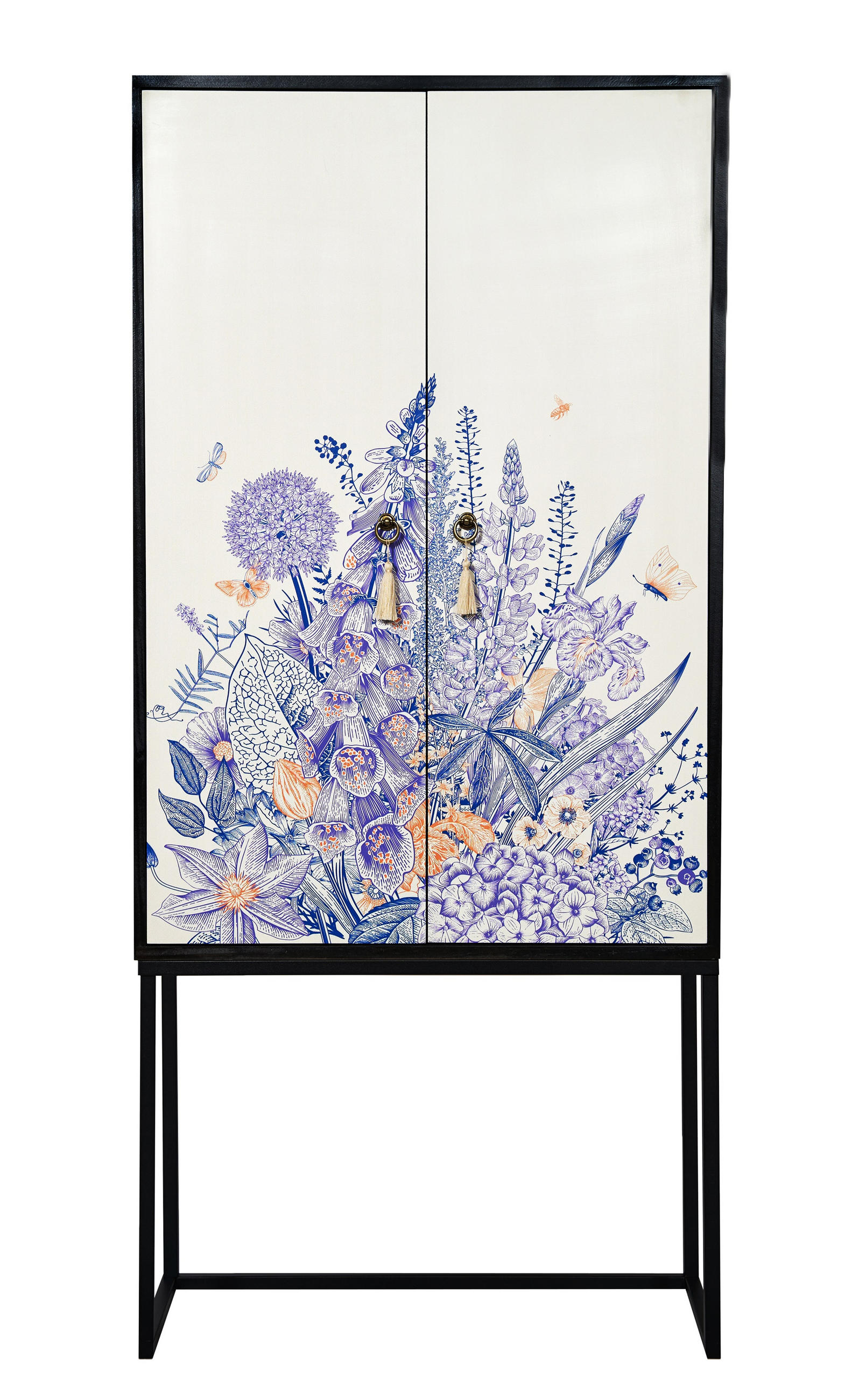 SCHRANK-SIDEBOARD aus MDF mit mehrfarbigem Blumendruck ALVA GINA - Multicolor, Holzwerkstoff (75/165/45cm) - RNT By Really Nice Things