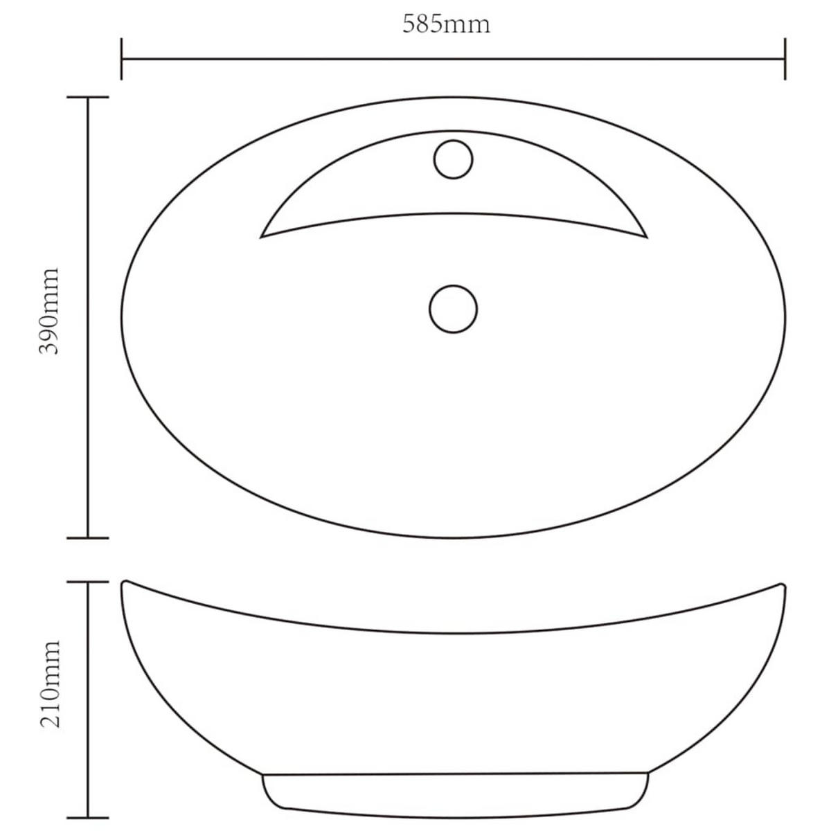 WASCHBECKEN Kotz 58.5/39/21 cm - Weiß, Keramik (58.5/21/39cm) - Nettlife
