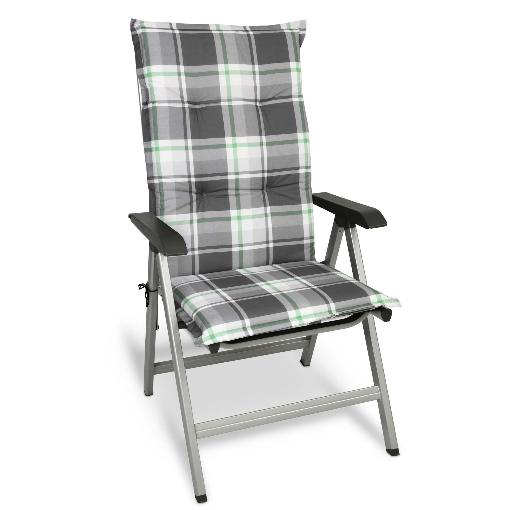 HOCHLEHNERAUFLAGE Sunny MK 120/50/6cm Mintgrün-Kariert - Mintgrün, Textil (50/6/120cm) - Beautissu 